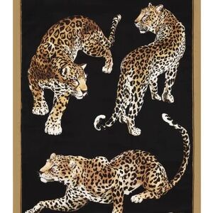 NWT DOLCE & GABBANA Casa Leopard Print 100% Silk Quilt Throw Blanket
